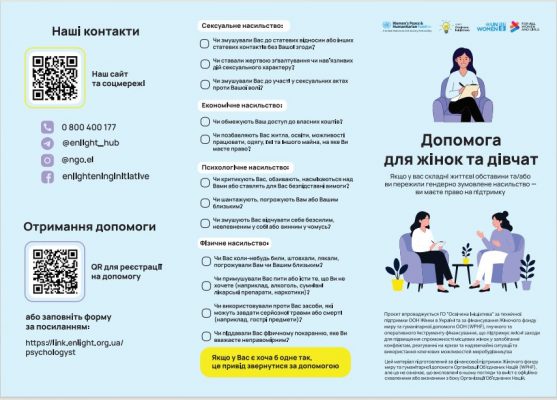 Буклет Допомога для жінок та дівчат
